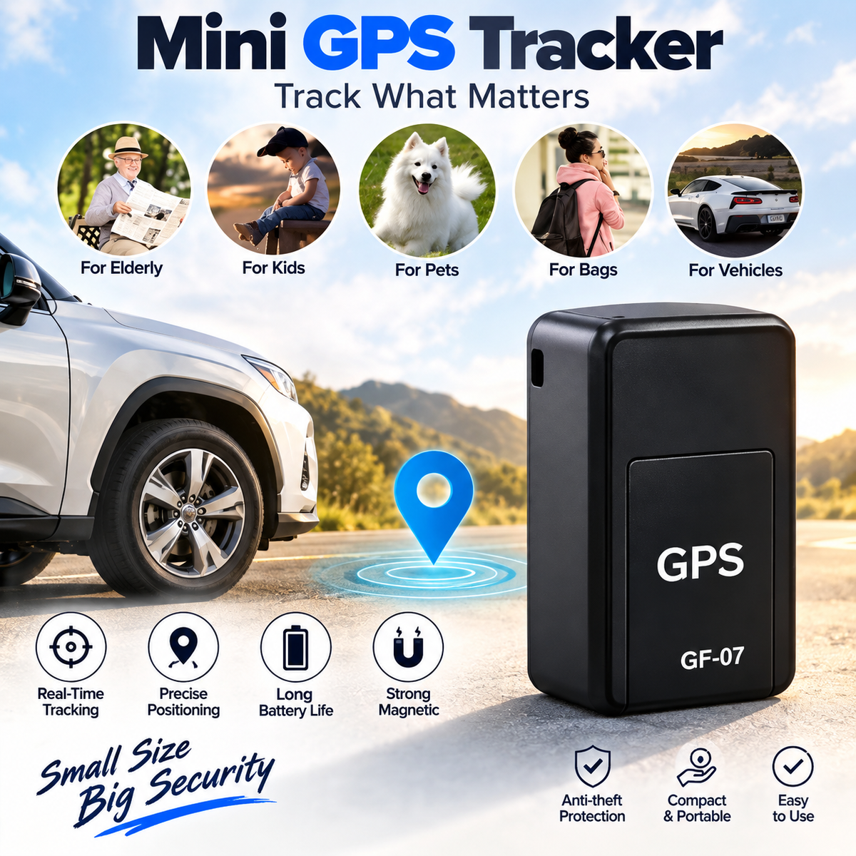 Mini GPS Tracking Device GF07